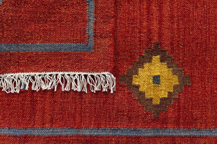 HAMID - Kelim Teppich Lori mit Geometrischem Oriental Design, Kelim Teppich 100% Wolle, Handgeknüpft