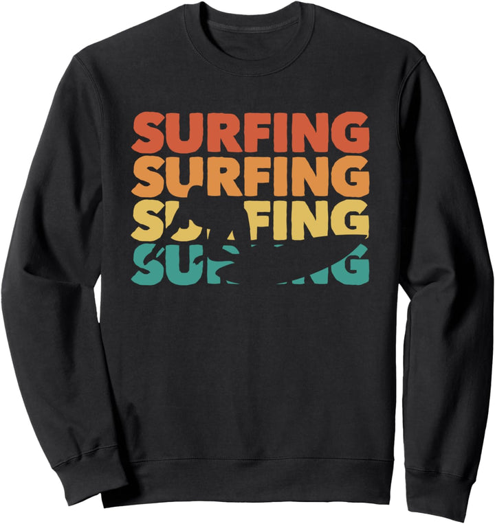 Surfing Retro Surfer Vintage Surfbrett Sweatshirt