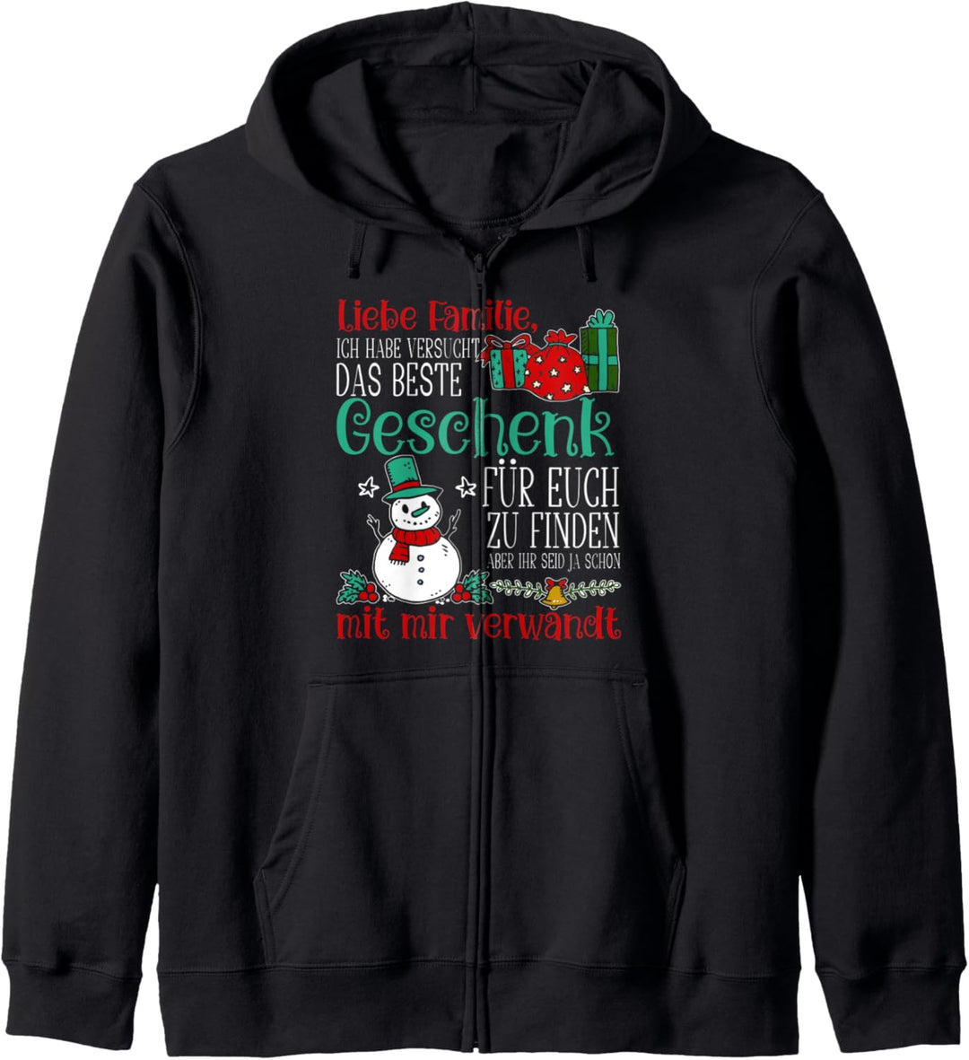 Weihnachten Familie Lustig Damen Herren Weihnachts Kapuzenjacke