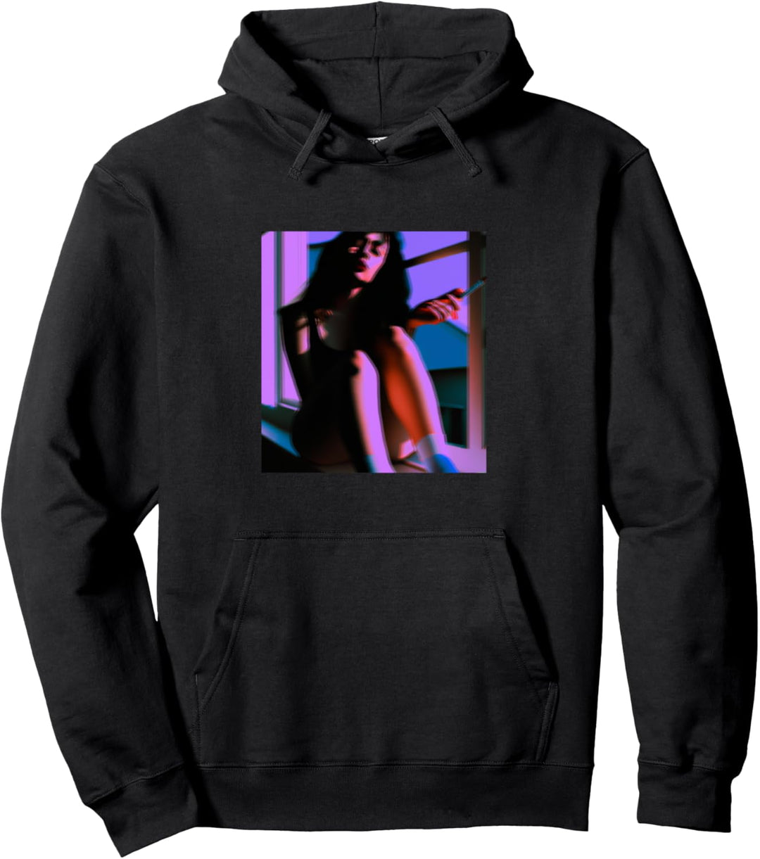 Vaporwave Aesthetic Girl Synthwave Dream anxiety Glitchcore Pullover Hoodie