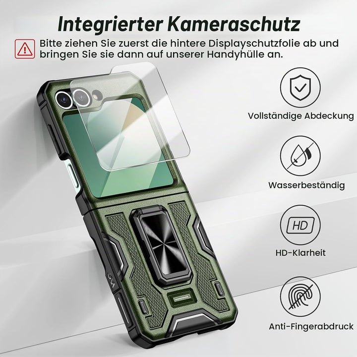 Doeshine Samsung Galaxy Z Flip 6/7 FE Hülle [Not für Flip 7] mit Ständer &amp; Kameraschutz, Ganzkörper