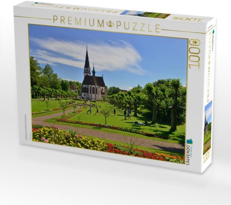 CALVENDO Puzzle Stadtgarten mit Kirche St. Bonifatius 1000 Teile Lege-Grösse 64 x 48 cm Foto-Puzzle