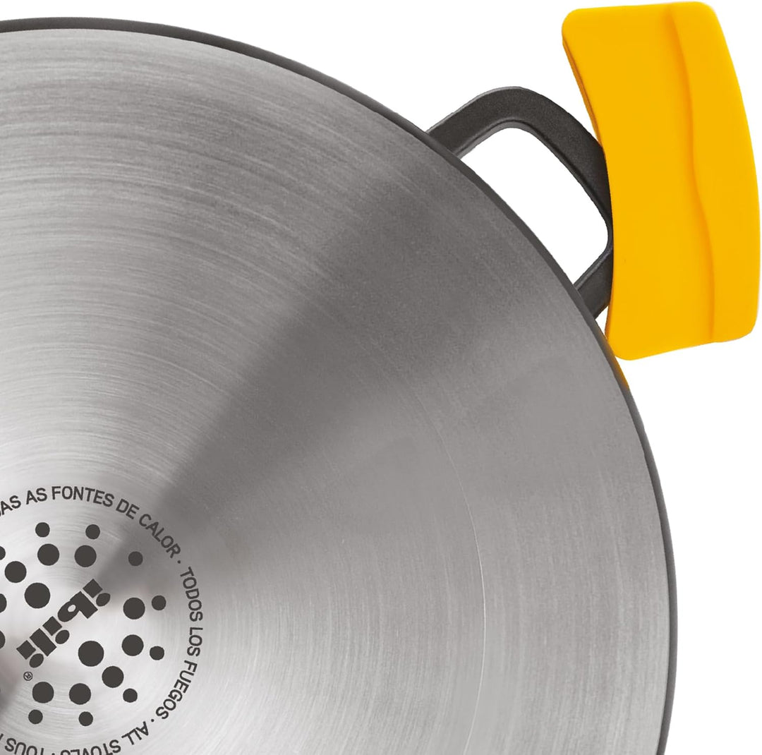 IBILI - Schmortopf Evolution aus geschmiedetem Aluminium, Deckel aus Glas und Griffe aus Silikon, 36