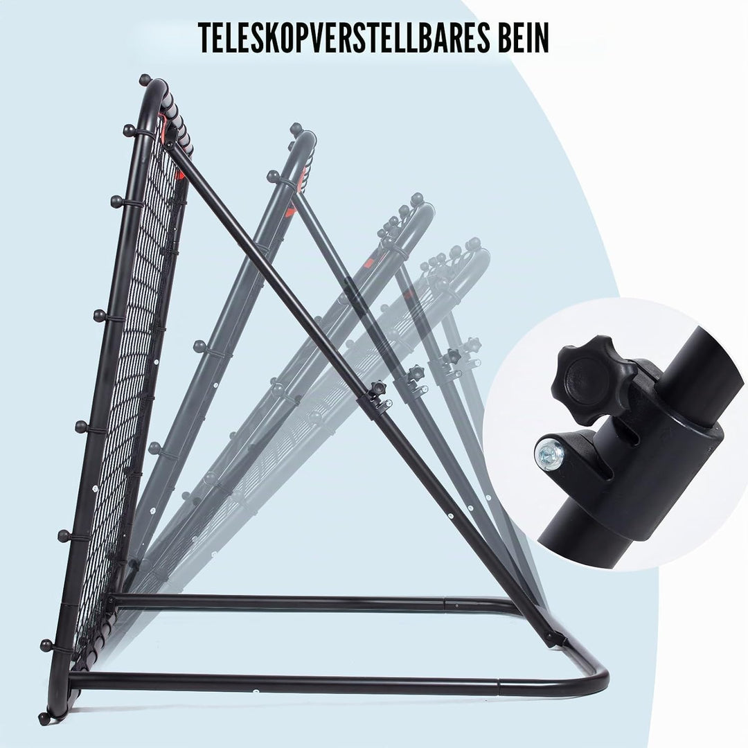 Leogreen Rebounder für Fussball, Fussball Rebounder Jugendlich, Teleskopische Stufenlose Einstellung