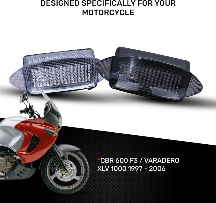 aVDB-moto LED Bremslicht/Rücklicht kompatibel mit HONDA Varadero 1000 XLV 1999-2002 Plug & Play mit
