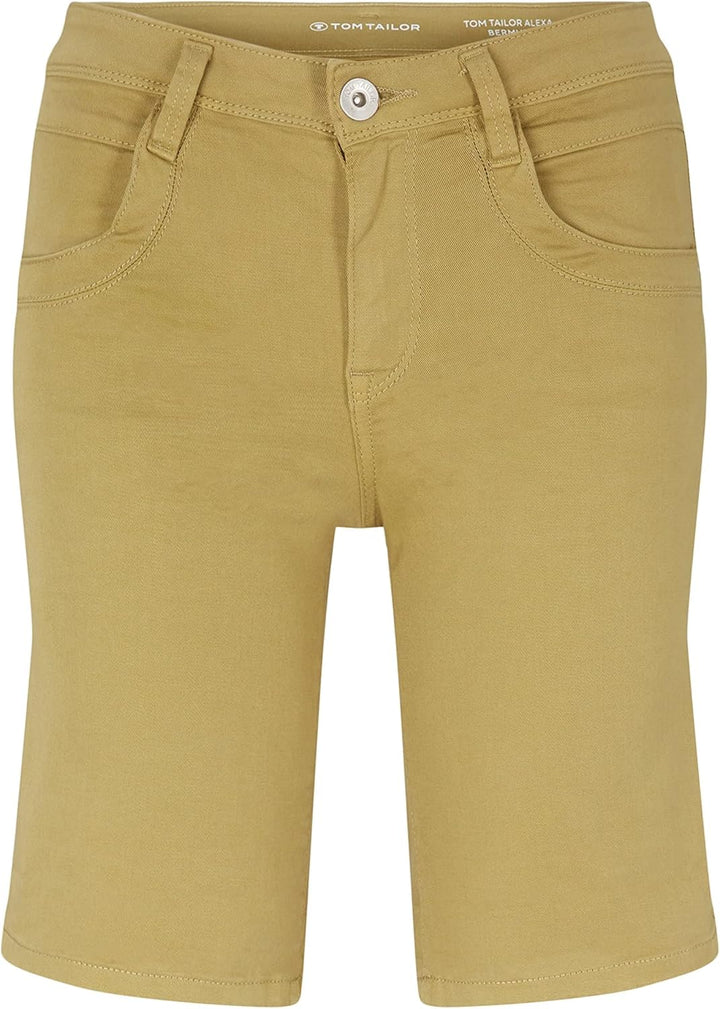 TOM TAILOR Damen Alexa Bermuda Shorts 36 28723 - Moderate Olive, 36 28723 - Moderate Olive