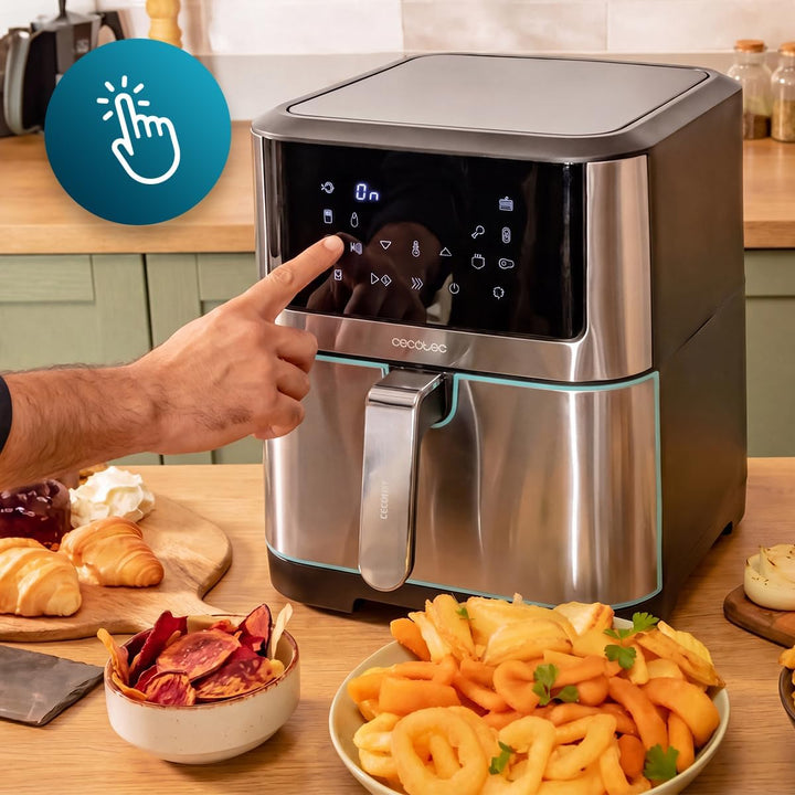 Cecotec Heissluftfritteuse Cecofry Supreme 8000 Hot. 8 L Kapazität, 1800 W, Edelstahl-Design, Touch-