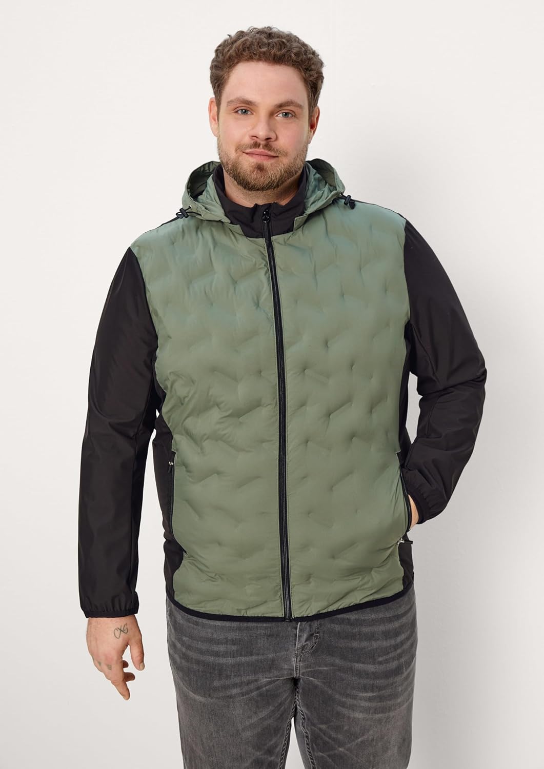 s.Oliver Herren Jacke Langarm 4XL Grosse Grössen Khaki/Oliv, 4XL Grosse Grössen Khaki/Oliv