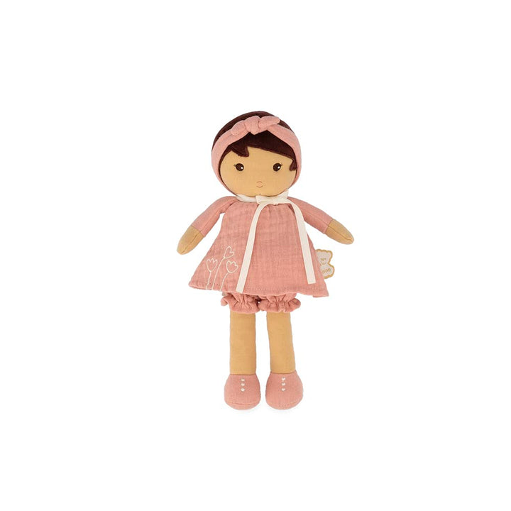KALOO - Tendresse – Meine 1. Puppe aus Amandin-Stoff – Stoffpuppe 25 cm – Rosa aus Chiffon – Matte H