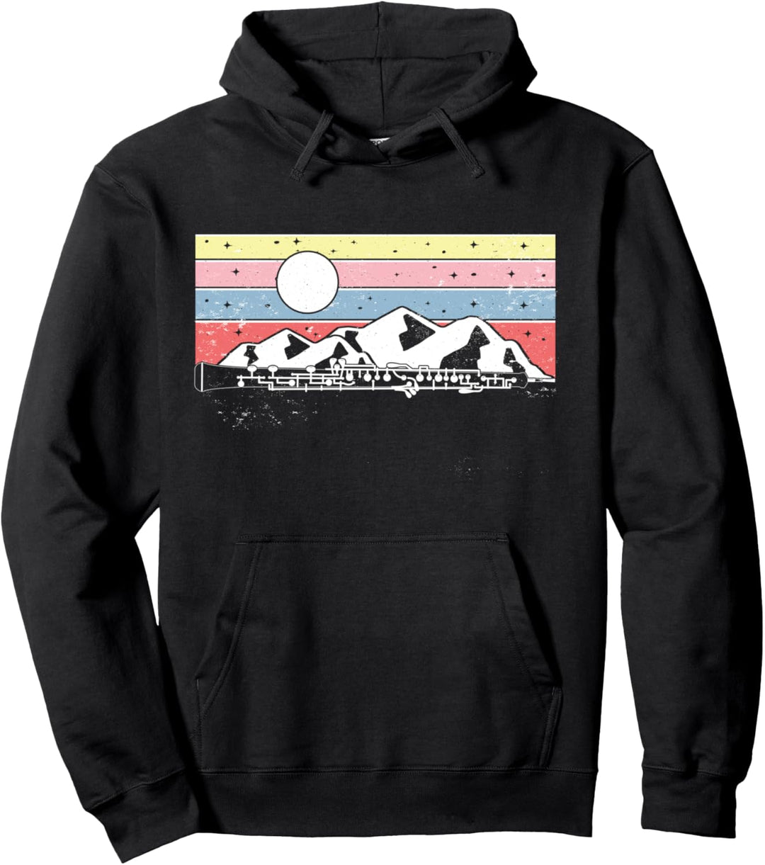 Oboist Retro Oboe Berge und Vintage Oboe Pullover Hoodie