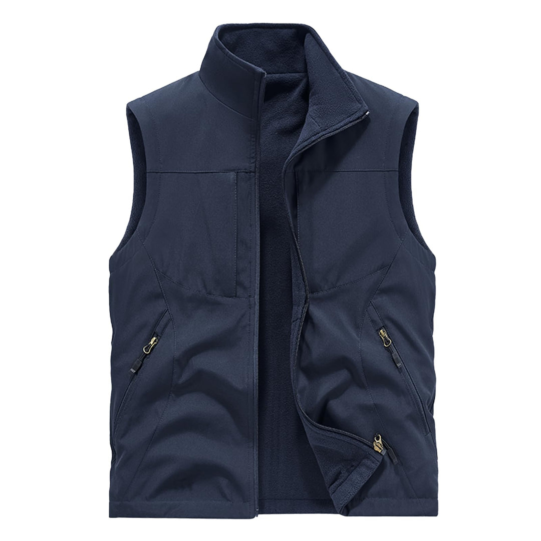 BWBIKE Herren Fleeceweste Doppelseitige Polarfleece Ärmeljacken Plus Velvet Outdoor Winddichte Verdi