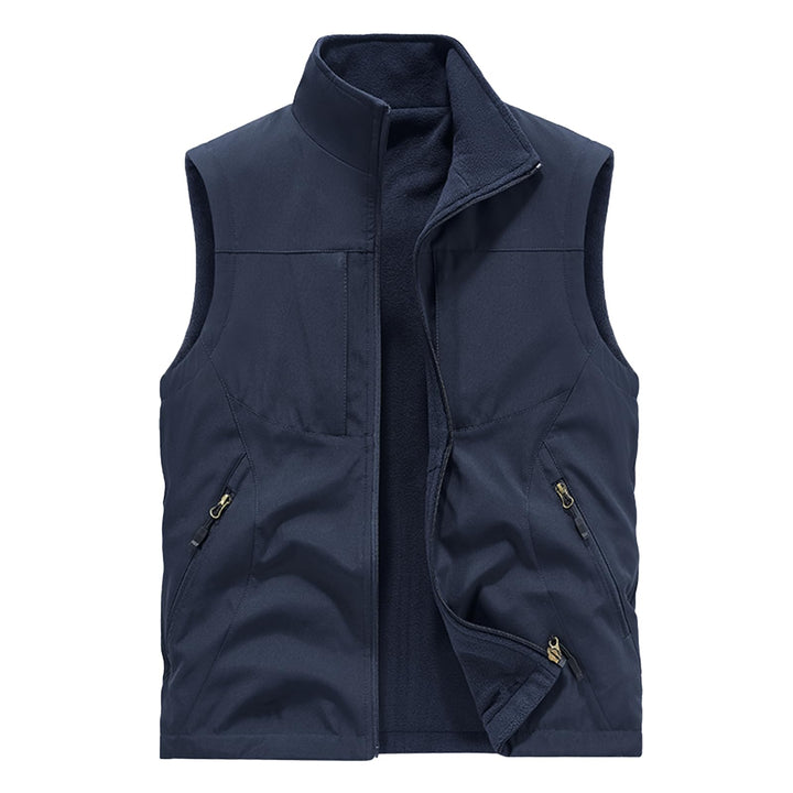 BWBIKE Herren Fleeceweste Doppelseitige Polarfleece Ärmeljacken Plus Velvet Outdoor Winddichte Verdi