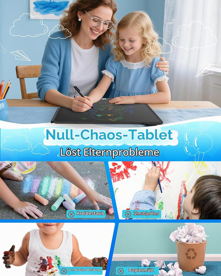 Wiederaufladbares LCD-Schreibtablett für Kinder, 40,6 cm, buntes Zeichentablett, pädagogisches Klein