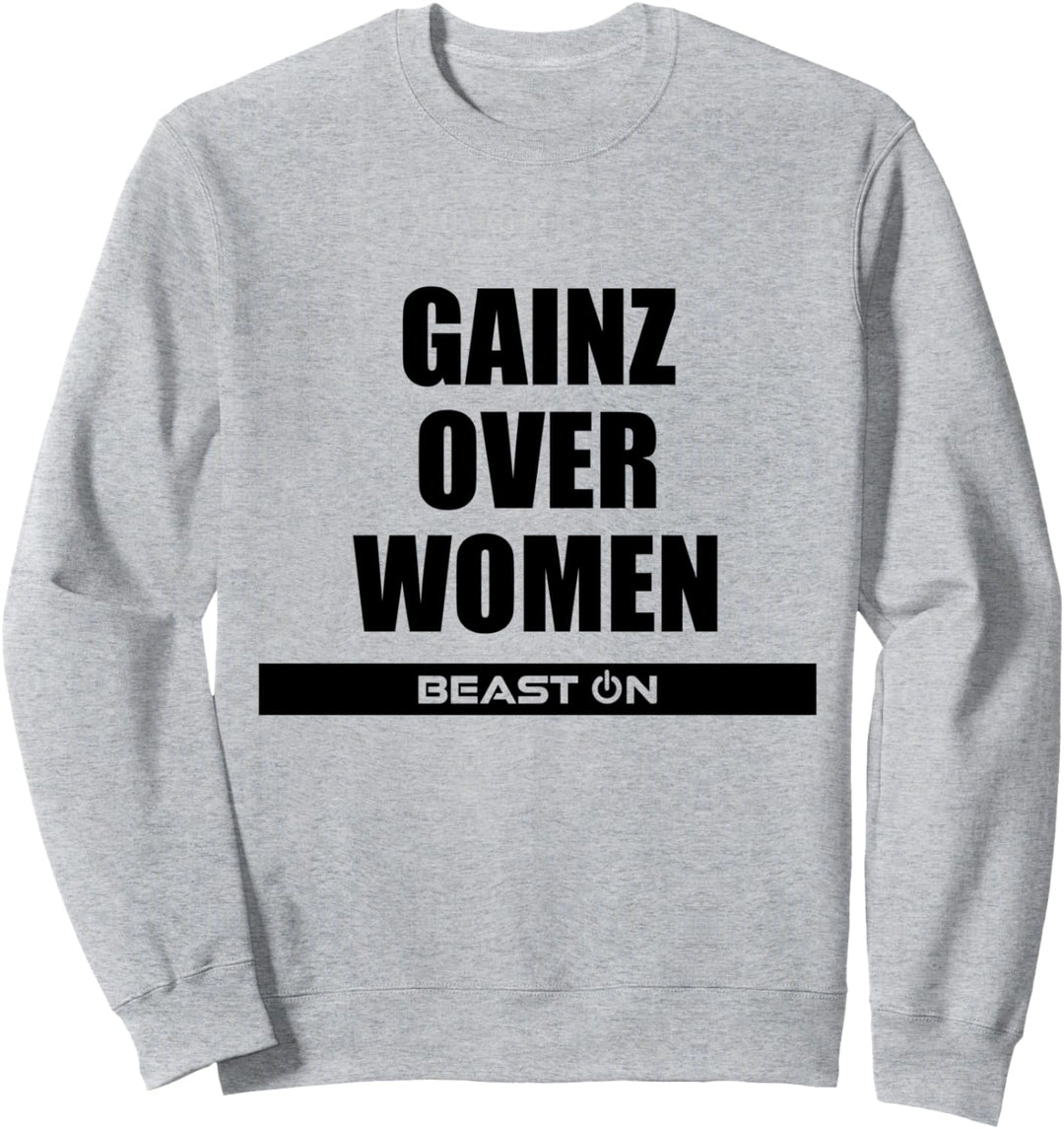 Gains Gainz over Women Fitness Gym Motivation Sprüche Sweatshirt
