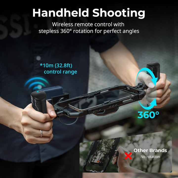 SMALLRIG All-in-One-Kühl-Handyhalterung mit Doppelgriff für iPhone/Android,15W-Aktivkühler, 4-in-1-U