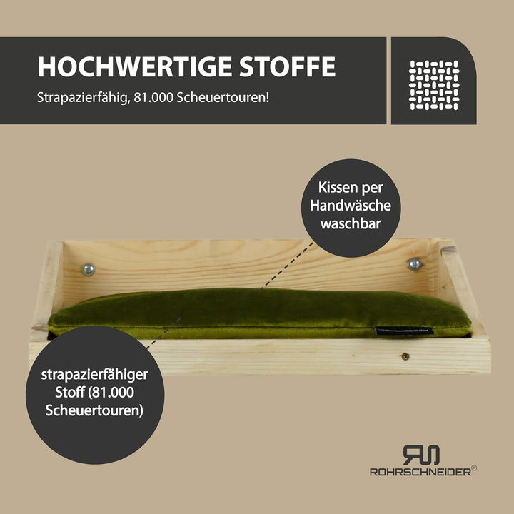Rohrschneider Katzenbett Wand | Made in EU | Kletterwand Katzen | aus Kiefernholz | belastbar bis 30