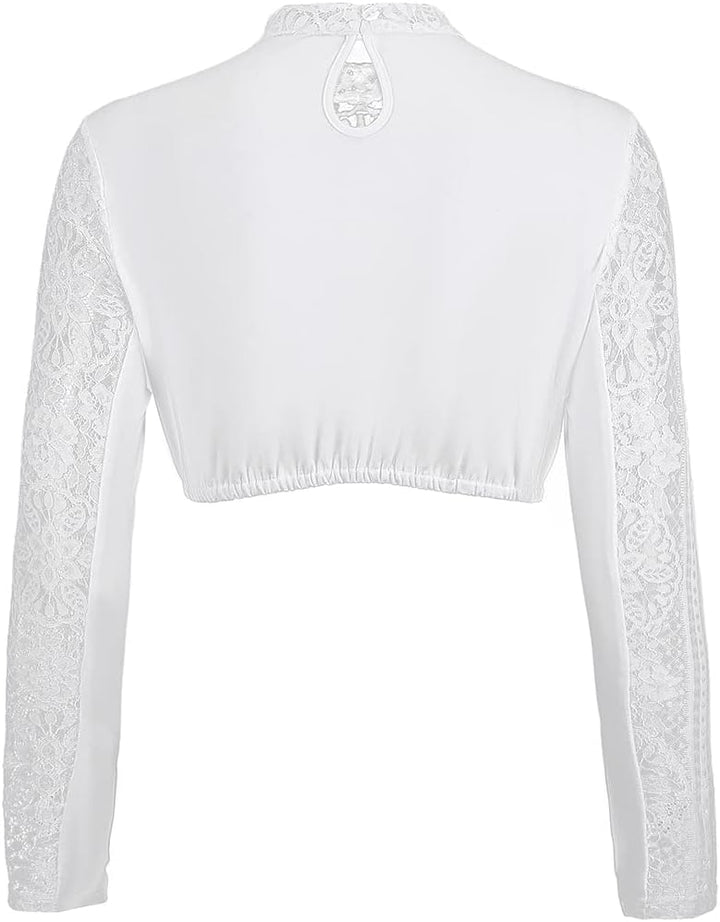 Kelliar Dirndlbluse Damen Trachtenbluse Creme Dirndl Bluse für Bavarian Oktoberfest 34 21jb63--weiss