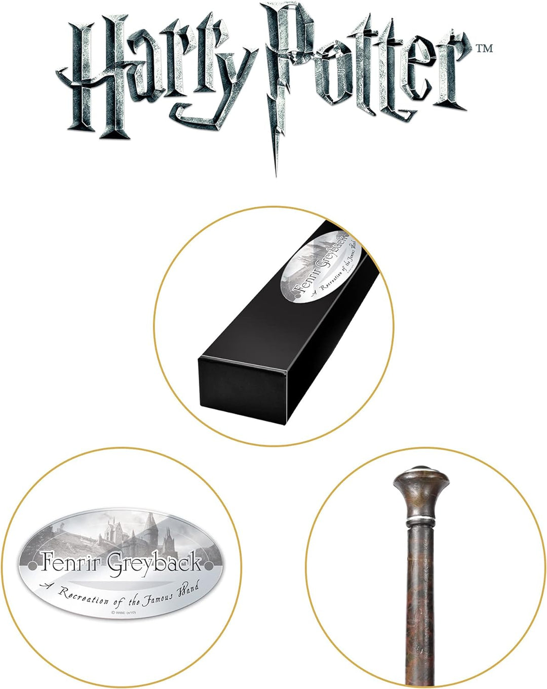 The Noble Collection - Fenrir Greyback Character Wand - 14in (35cm) Wizarding World Wand with Name T