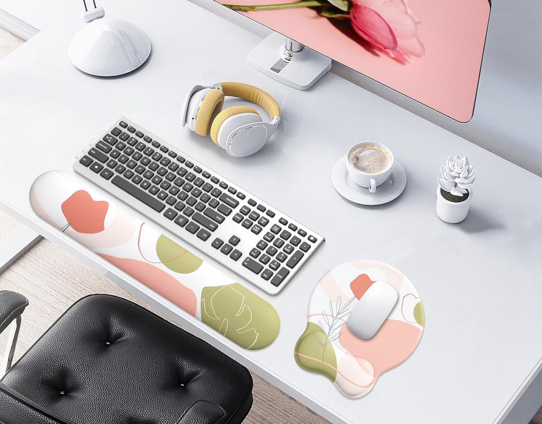 Giecy Mauspad mit handauflage und handballenauflage Tastatur, Ergonomisches Mouspad mit gelkissen &