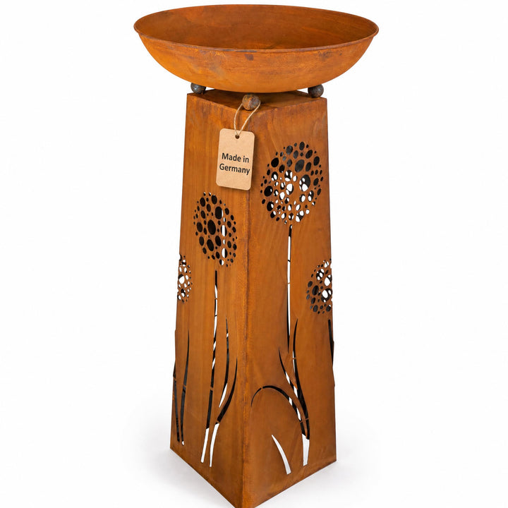 Rostikal Pflanzsäule Pusteblume 118 cm - inkl. abnehmbarer runder Dekorative Pflanzschale - Hochwert