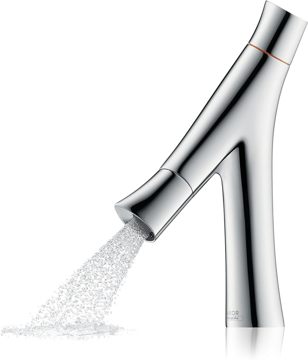 AXOR Wasserhahn Starck Organic (Armatur mit Auslauf Höhe 80 mm und Zugstangen-Ablaufgarnitur) Chrom