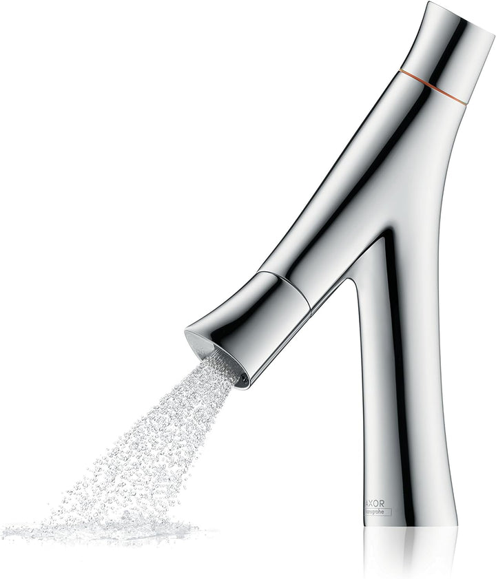 AXOR Wasserhahn Starck Organic (Armatur mit Auslauf Höhe 80 mm und Zugstangen-Ablaufgarnitur) Chrom