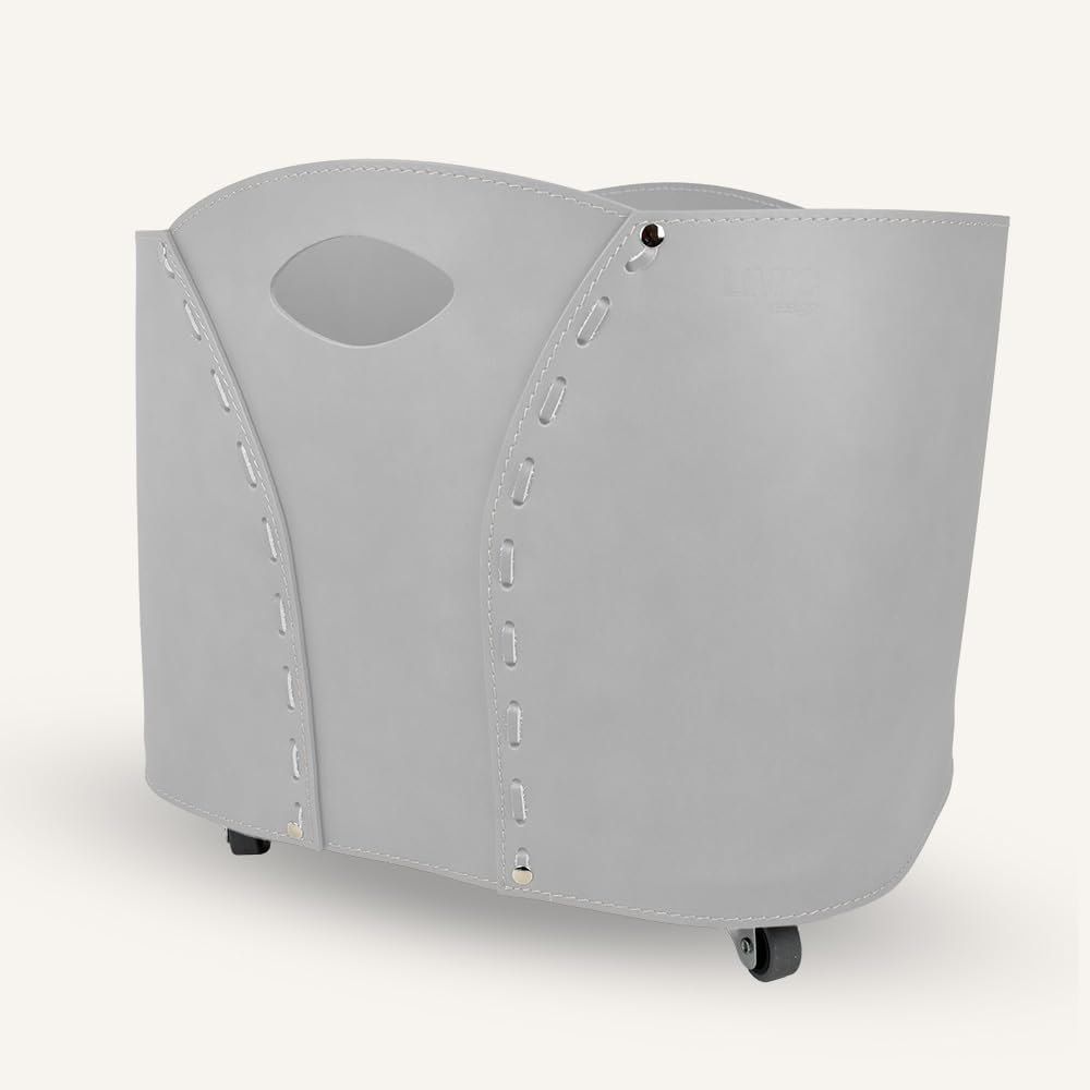 LIMAC Design VOLTA Holzkorb aus Leder, moderne Brennholztasche, Originale Kaminholztasche, Kaminholz