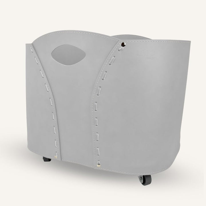 LIMAC Design VOLTA Holzkorb aus Leder, moderne Brennholztasche, Originale Kaminholztasche, Kaminholz