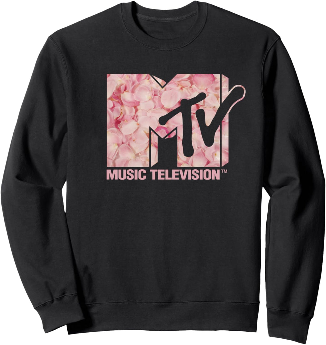 MTV Music Television Pink Rose Petal Logo Sweatshirt