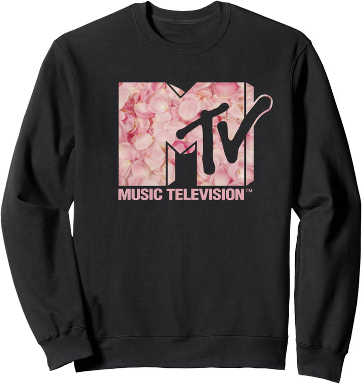 MTV Music Television Pink Rose Petal Logo Sweatshirt