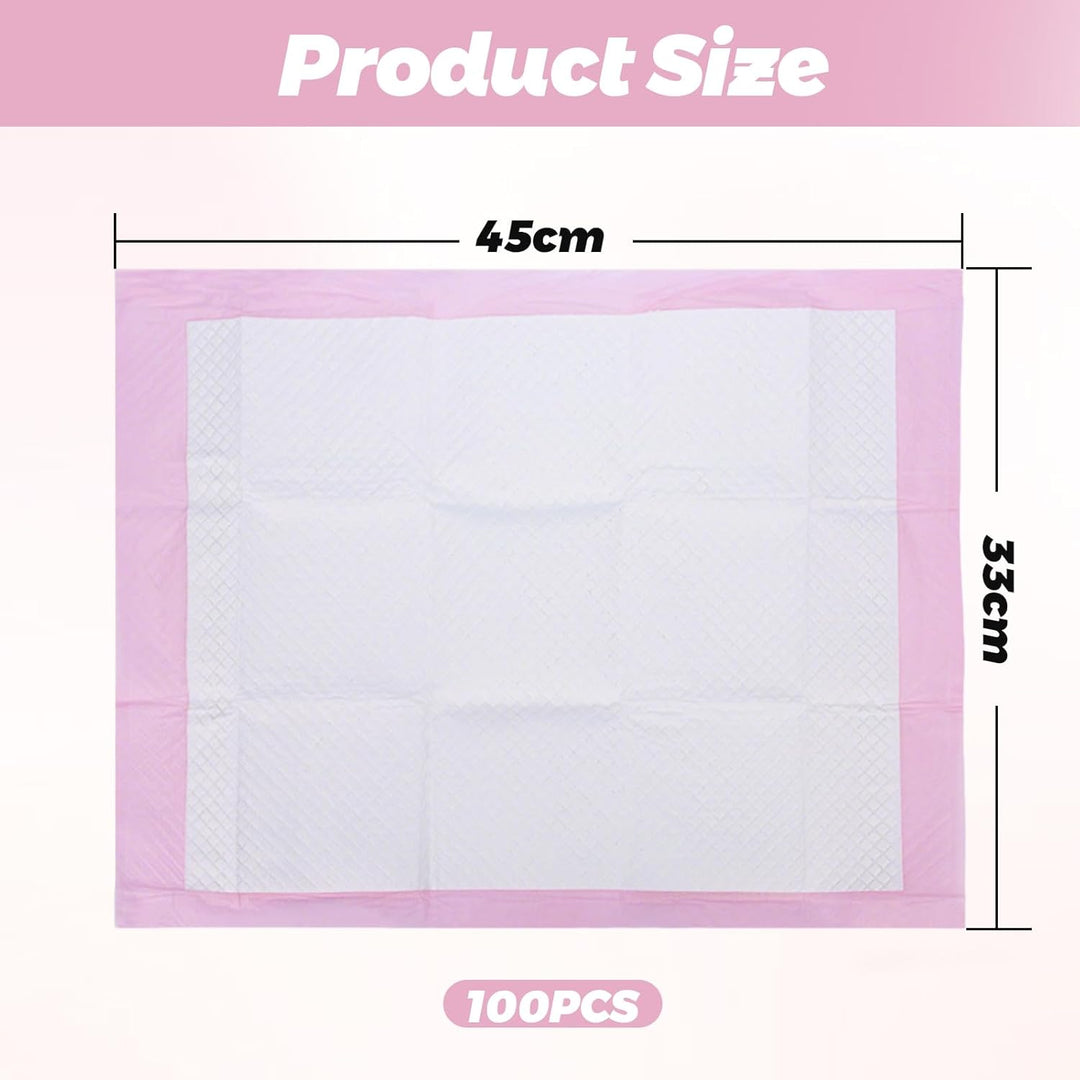 100 Stück Baby Wickelunterlage Einweg, Betteinlagen Einweg, 33 × 45 cm, Saugfähige Inkontinenzunterl