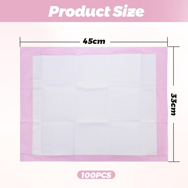 100 Stück Baby Wickelunterlage Einweg, Betteinlagen Einweg, 33 × 45 cm, Saugfähige Inkontinenzunterl
