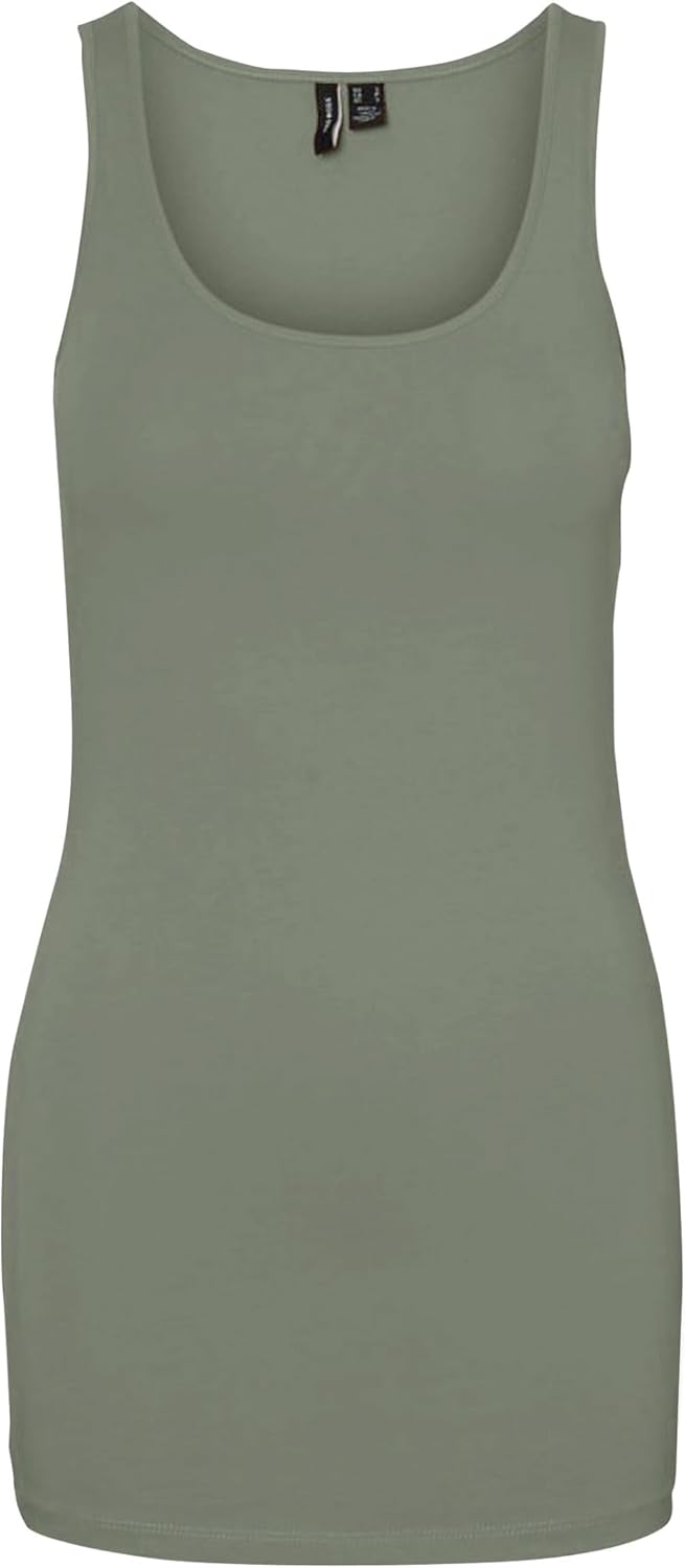 VERO MODA Damen VMMAXI My Soft Long Tank TOP GA S 3er Pack (Sea Spray, Reseda, Walnut), S 3er Pack (