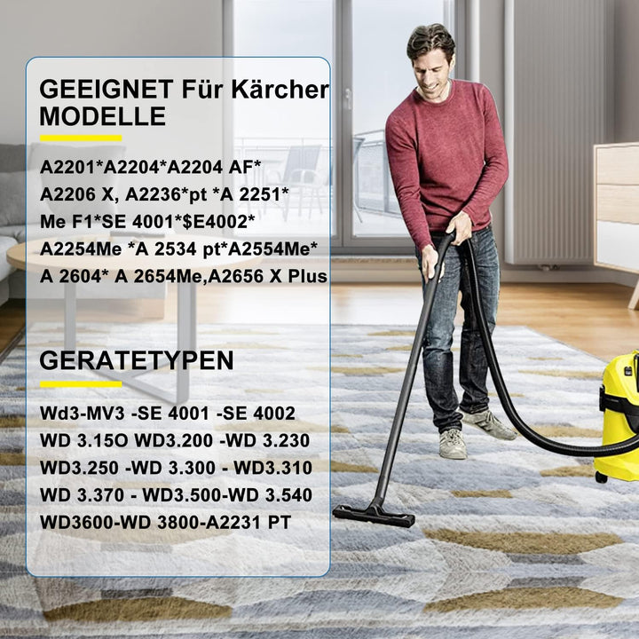 Staubsaugerbeutel für Karcher 6.959-130.0 Papierfilterbeutel 10 Stück Staubsaugertüten für Kärcher N