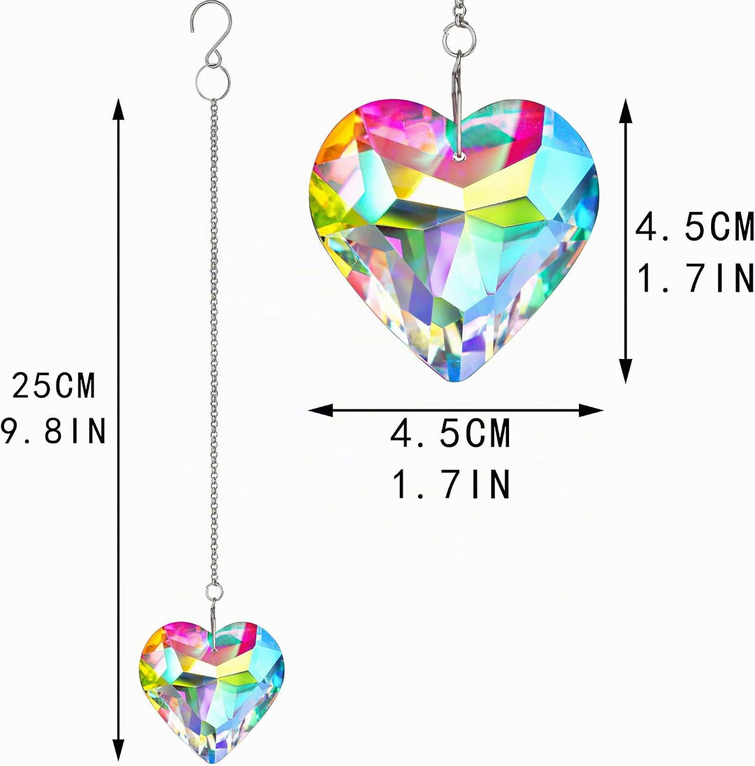 H&amp;D HYALINE &amp; DORA 50 mm Geometrie Kristall Herz Sonnenfänger Prismen Hängende Sonnenfänger mit Glas