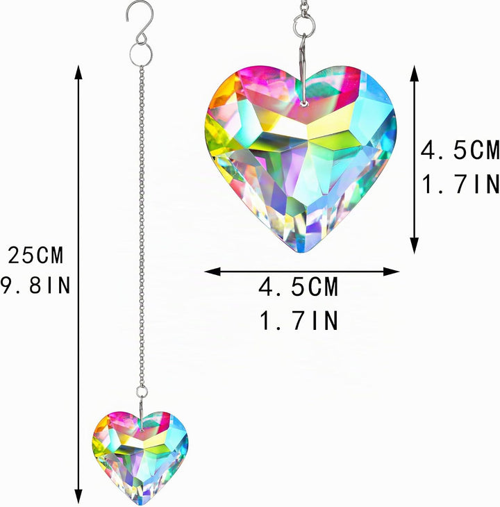 H&amp;D HYALINE &amp; DORA 50 mm Geometrie Kristall Herz Sonnenfänger Prismen Hängende Sonnenfänger mit Glas