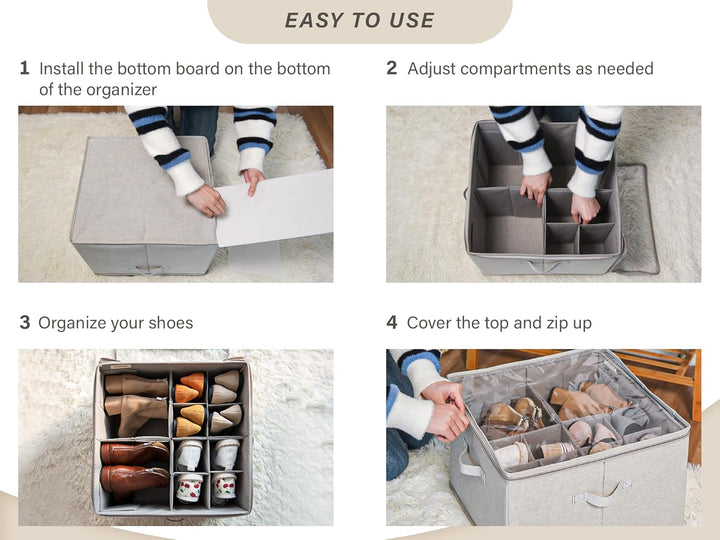 StorageWorks Schuh Organizer für Schrank, Schuhaufbewahrungsbox platzsparend für bis zu 16 Paar, Sch