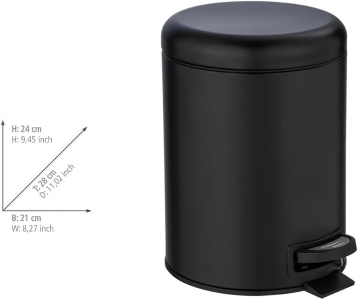 WENKO Treteimer Mod. Leman, 5 Liter, mit herausnehmbarem Einsatz, aus lackiertem Stahl, 21 x 24 x 28