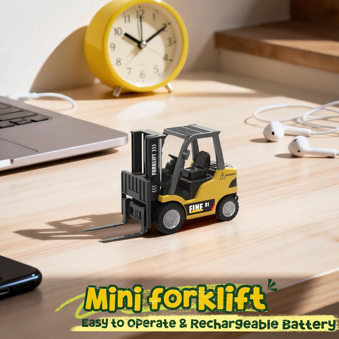 YESHIN Mini RC Gabelstapler Spielzeug aus Metall, Fernsteuerbarer Gabelstapler mit App-Programmierun