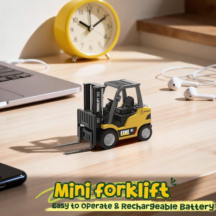 YESHIN Mini RC Gabelstapler Spielzeug aus Metall, Fernsteuerbarer Gabelstapler mit App-Programmierun