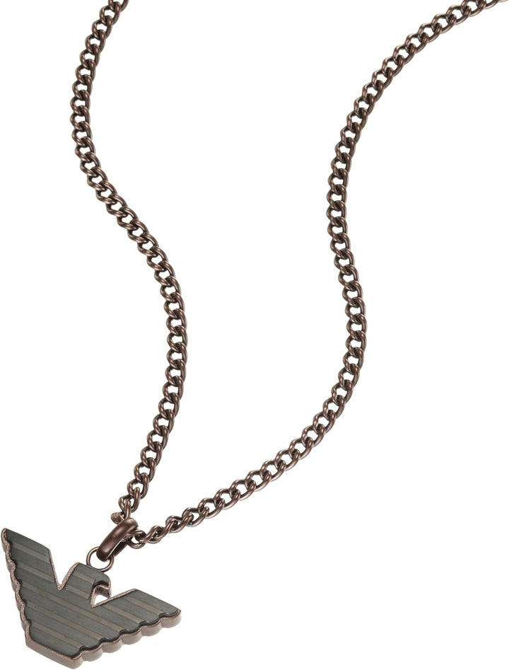EMPORIO ARMANI Halskette Für Männer Essential, Länge: 525mm, Breite: 24mm, Höhe: 11.95mm Braun Edels