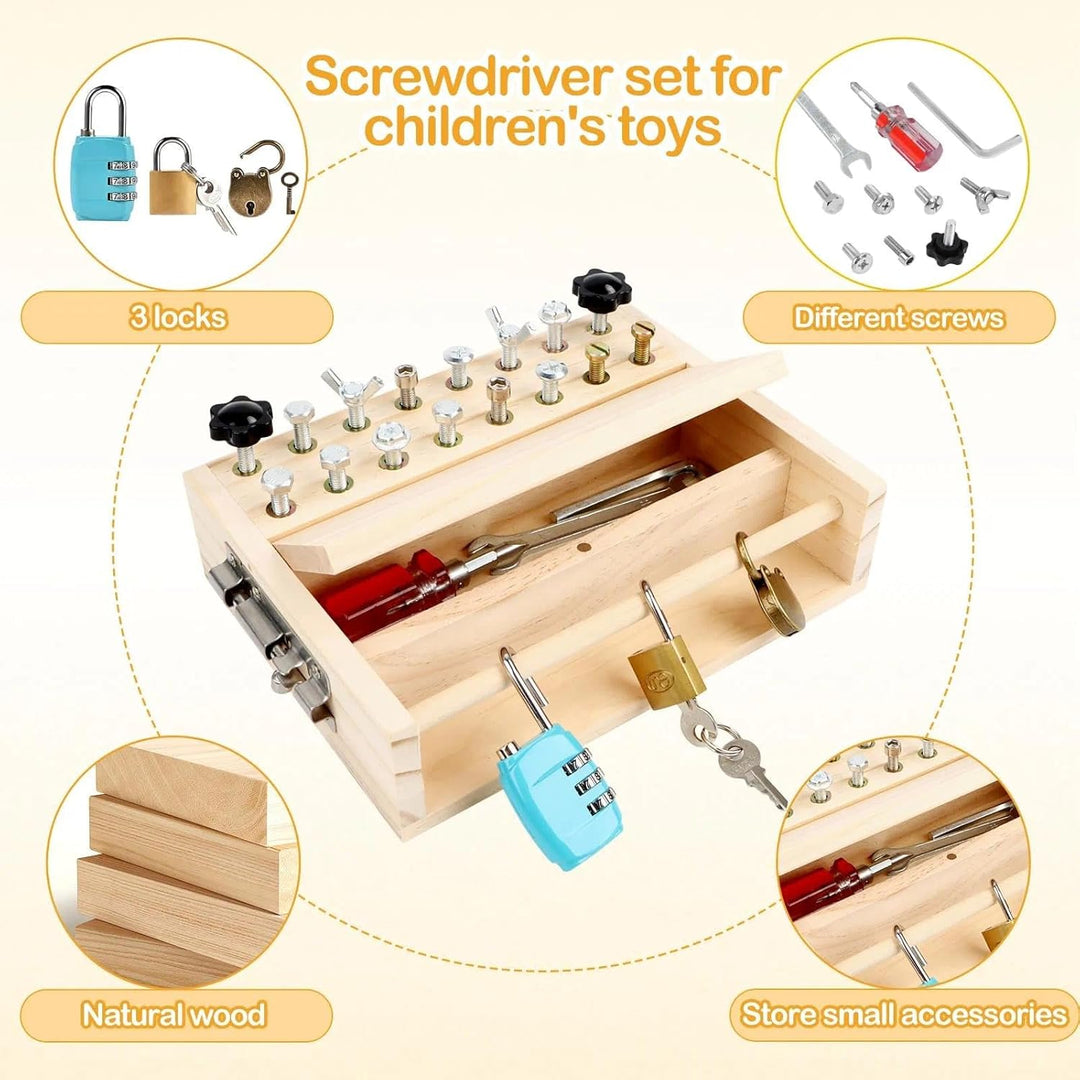 Montessori Schraubendreher Board Set, Holz Schraubbrett, Busy Board Holzspielzeug, Montessori Spielz