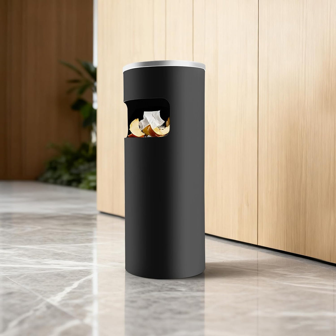 Abfallbehälter Mülleimer, 15L Schwarz Abfalleimer, Modern Standmodell Badmülleimer mit Herausnehmbar