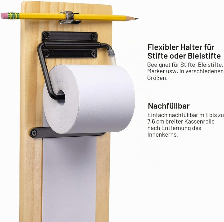 Excello Global Products Wandmontierter Notizpapierspender mit einer 4,6 m langen Papierrolle im Lief