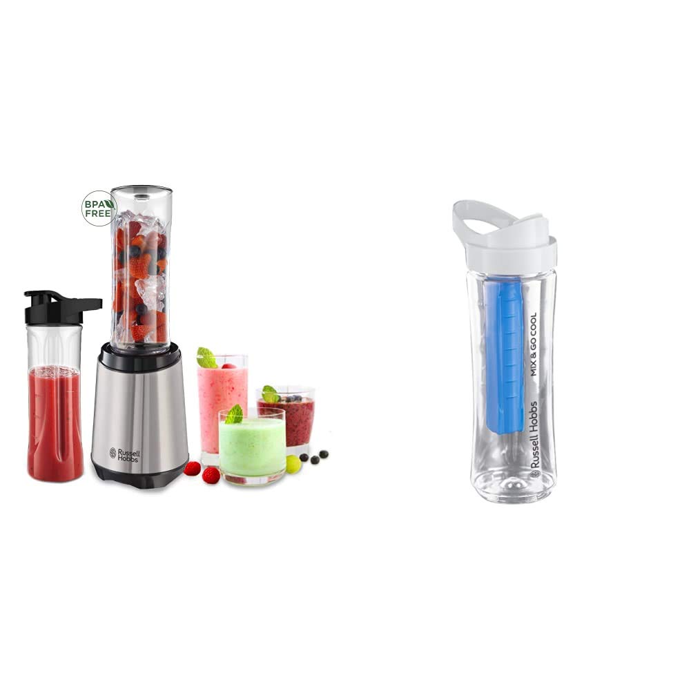 Russell Hobbs Mixer SET- Standmixer &amp; Smoothie Maker to go [23.500 U/min Power-Motor] inkl. 2x Mixbe
