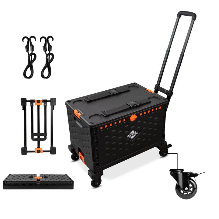 Einkaufstrolley Klappbar Einkaufswagen Trolley mit Einer Separaten Faltbaren Aufbewahrungsbox 60L Gr