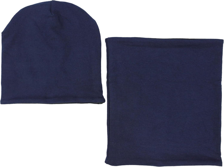TupTam Unisex Kinder Beanie Mütze Schlauchschal Set, Dunkelblau