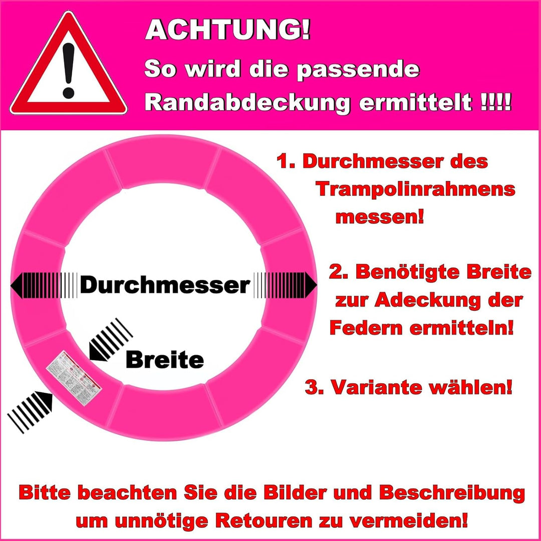 Baunsal® Trampolin Randabdeckung Ø 183 244 250 275 300 305 335 366 370 396 400 427 430 457 460 487 4