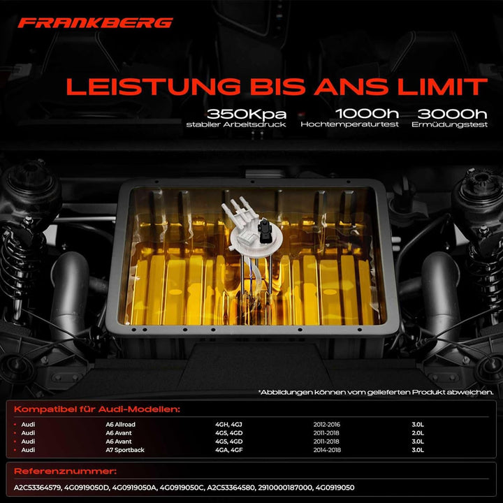 Frankberg 1x Kraftstoffpumpe Fördereinheit Kompatibel mit A6 Allroad 4GH 4GJ 2012-2016 A6 Avant 4G5