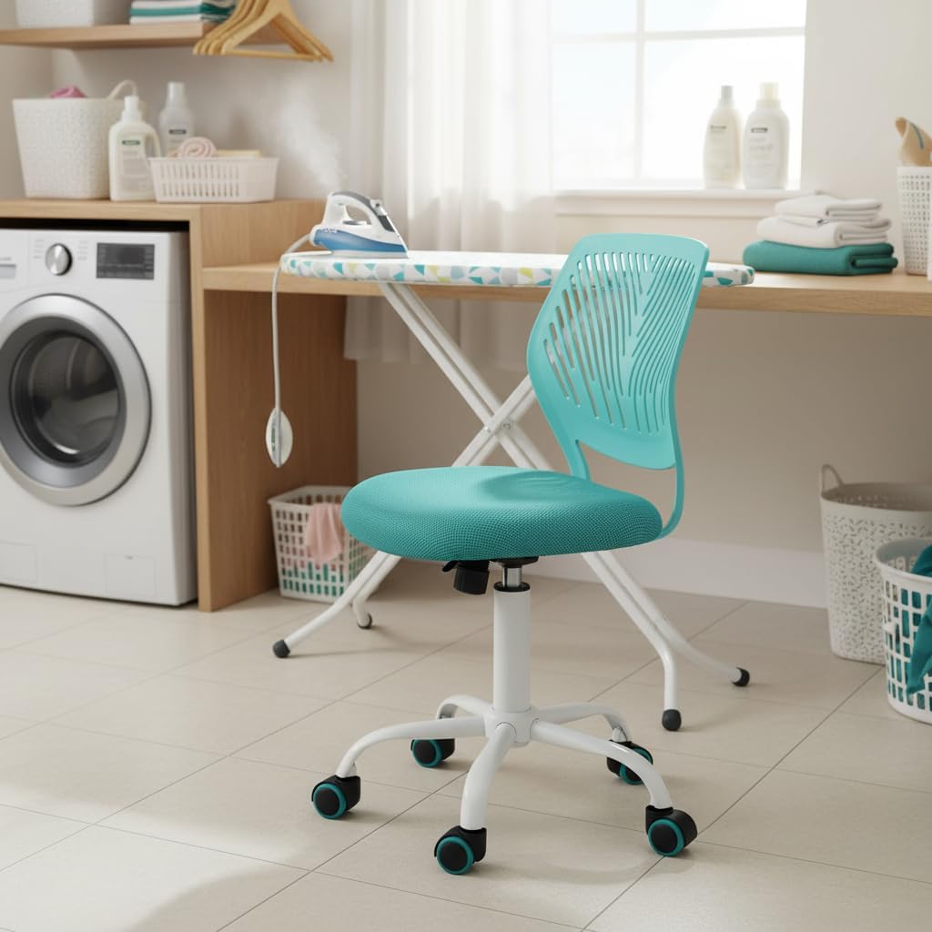 FurnitureR Bügelhocker ergonomisch, höhenverstellbar, ohne Armlehnen, Netzrückenlehne, Sitzfläche 38